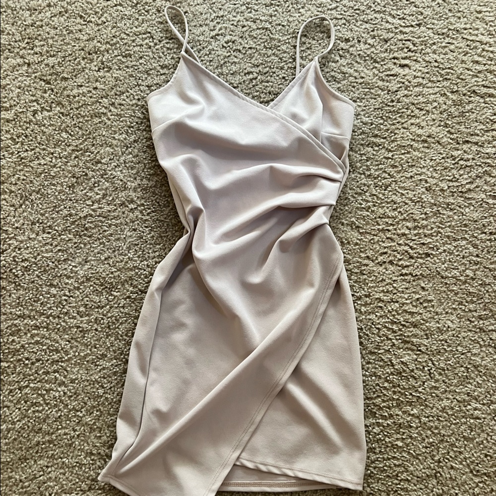 Nude mini dress